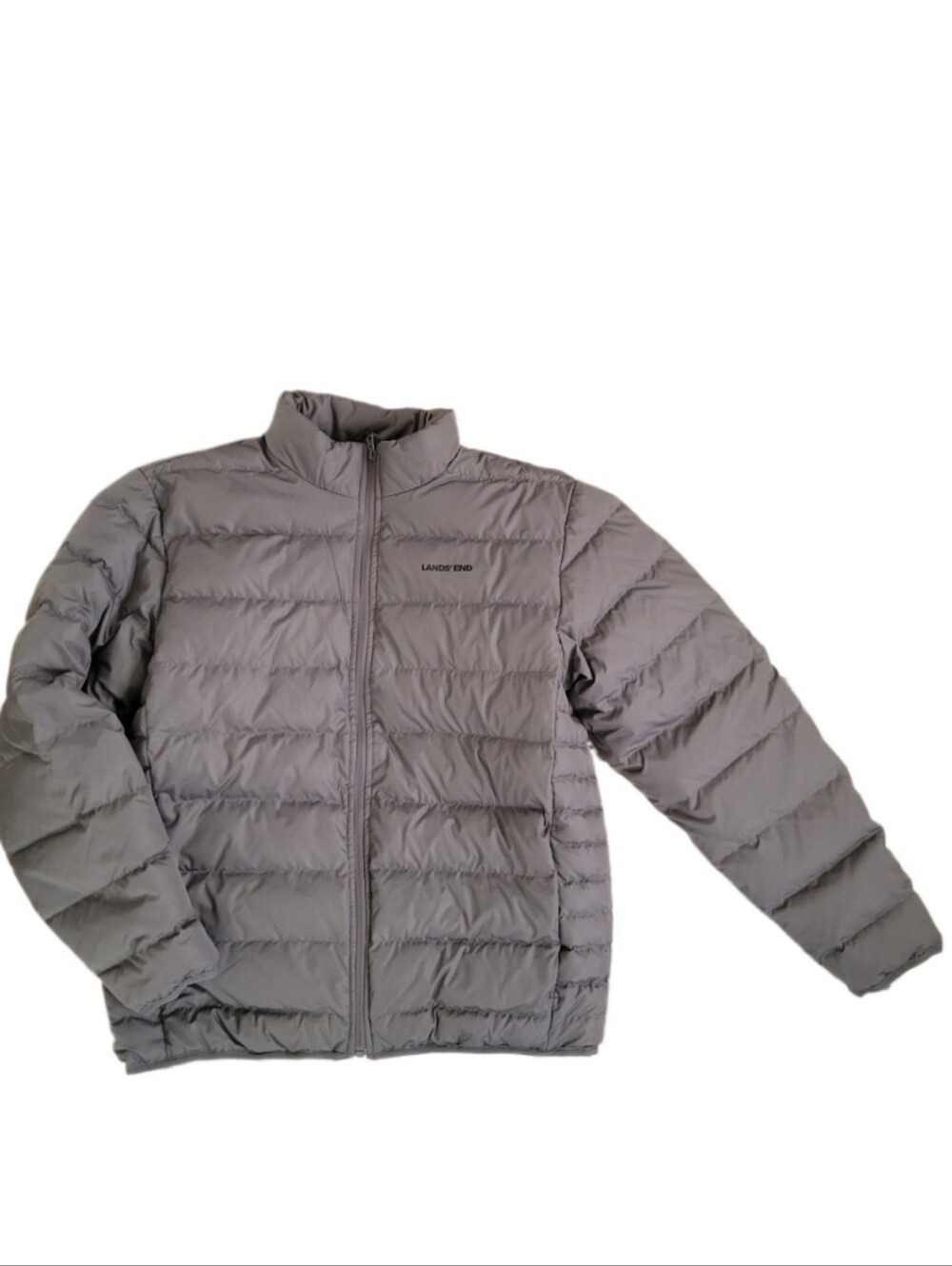 Lands' End Men's Down Puffer Jacket Gray Medium 38-40 Gorpcore